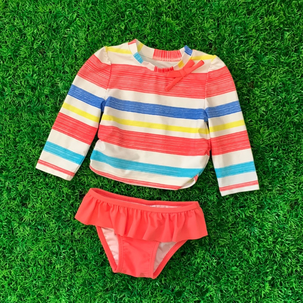2 pc Swimsuit w/rash guard top